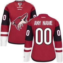 Women's Reebok Arizona Coyotes Customized Premier Burgundy Red Home NHL Jersey