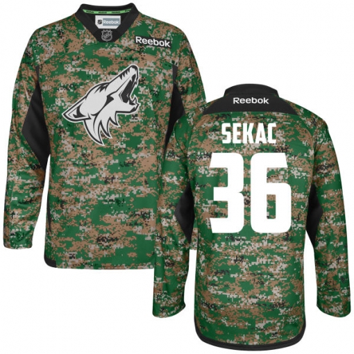 Jiri Sekac Youth Reebok Arizona Coyotes Premier Camo Digital Veteran's Day Practice Jersey