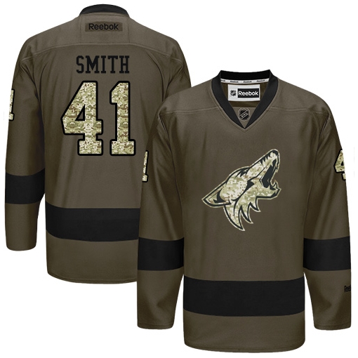 Mike Smith Reebok Arizona Coyotes Authentic Green Salute to Service NHL Jersey