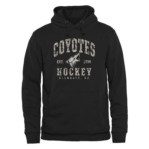 NHL Arizona Coyotes Black Camo Stack Pullover Hoodie