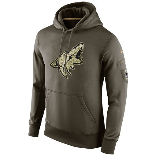 NHL Arizona Coyotes Nike Olive Salute To Service KO Performance Hoodie