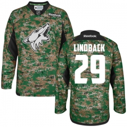 Anders Lindback Reebok Arizona Coyotes Authentic Camo Digital Veteran's Day Practice Jersey