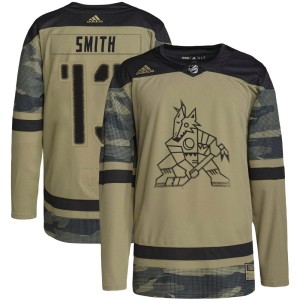 Nathan Smith Youth Adidas Arizona Coyotes Authentic Camo Military Appreciation Practice Jersey