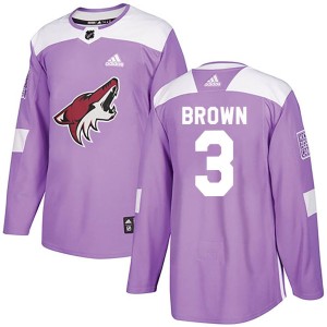 Josh Brown Men's Adidas Arizona Coyotes Authentic Purple Fights Cancer Practice Jersey