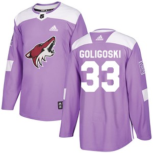 Alex Goligoski Men's Adidas Arizona Coyotes Authentic Purple Fights Cancer Practice Jersey