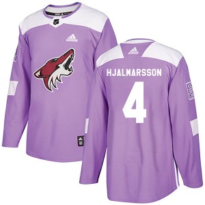 Niklas Hjalmarsson Men's Adidas Arizona Coyotes Authentic Purple Fights Cancer Practice Jersey