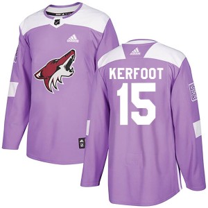 Alex Kerfoot Men's Adidas Arizona Coyotes Authentic Purple Fights Cancer Practice Jersey