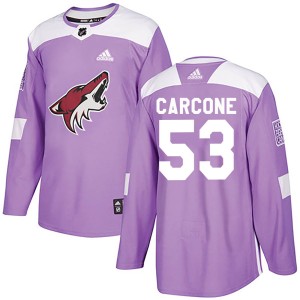 Michael Carcone Youth Adidas Arizona Coyotes Authentic Purple Fights Cancer Practice Jersey