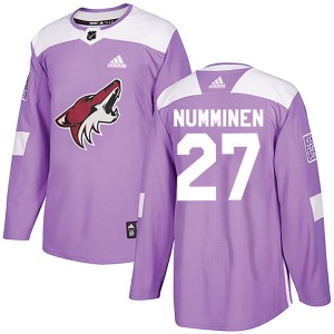 Teppo Numminen Youth Adidas Arizona Coyotes Authentic Purple Fights Cancer Practice Jersey