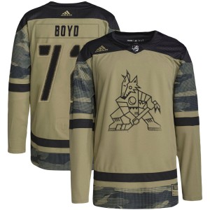 Travis Boyd Men's Adidas Arizona Coyotes Authentic Camo Military Appreciation Practice Jersey