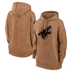 Women's Arizona Coyotes Brown 2023 Salute to Service Pullover Hoodie
