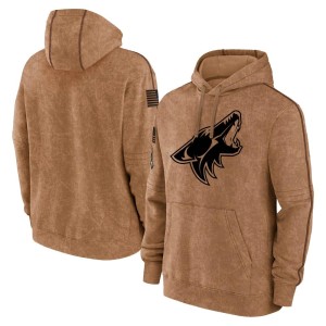 Men's Arizona Coyotes Brown 2023 Salute to Service Club Pullover Hoodie