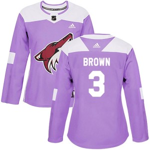 Josh Brown Women's Adidas Arizona Coyotes Authentic Purple Fights Cancer Practice Jersey