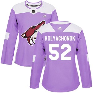 Vladislav Kolyachonok Women's Adidas Arizona Coyotes Authentic Purple Fights Cancer Practice Jersey