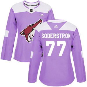 Victor Soderstrom Women's Adidas Arizona Coyotes Authentic Purple Fights Cancer Practice Jersey