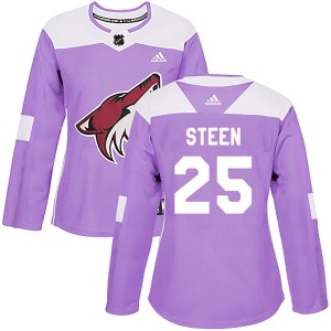 Thomas Steen Women's Adidas Arizona Coyotes Authentic Purple Fights Cancer Practice Jersey