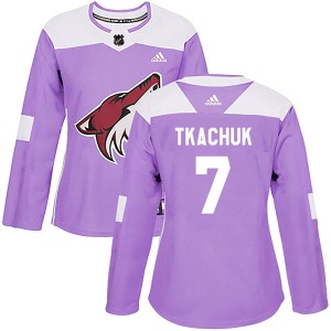 Keith Tkachuk Women's Adidas Arizona Coyotes Authentic Purple Fights Cancer Practice Jersey