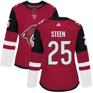 Thomas Steen Women's Adidas Arizona Coyotes Authentic Red Burgundy Home Jersey