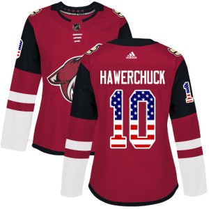 Dale Hawerchuck Women's Adidas Arizona Coyotes Authentic Red USA Flag Fashion Jersey