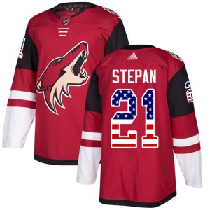Derek Stepan Men's Adidas Arizona Coyotes Authentic Red USA Flag Fashion Jersey
