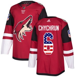 Jakob Chychrun Men's Adidas Arizona Coyotes Authentic Red USA Flag Fashion Jersey