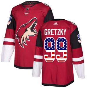Wayne Gretzky Youth Adidas Arizona Coyotes Authentic Red USA Flag Fashion Jersey