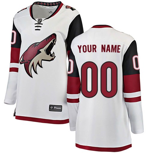 Custom Women's Fanatics Branded Arizona Coyotes Breakaway White Custom Away Jersey