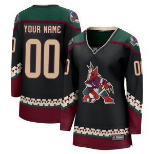 Custom Women's Fanatics Branded Arizona Coyotes Breakaway Black Custom 2021/22 Home Jersey