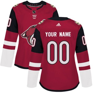 Custom Women's Adidas Arizona Coyotes Authentic Custom Maroon Home Jersey