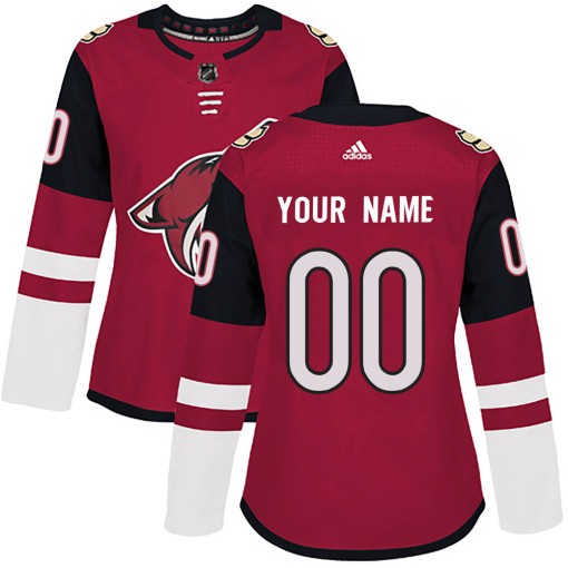 Custom Women's Adidas Arizona Coyotes Authentic Custom Maroon Home Jersey