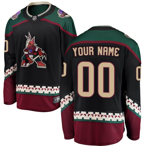 Custom Youth Fanatics Branded Arizona Coyotes Breakaway Black Custom Alternate Jersey