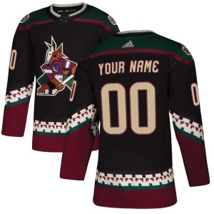 Custom Women's Adidas Arizona Coyotes Authentic Black Custom Alternate Jersey