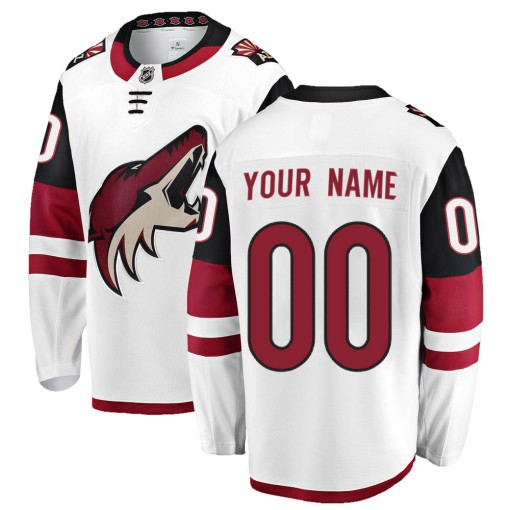 Custom Youth Fanatics Branded Arizona Coyotes Breakaway White Custom Away Jersey