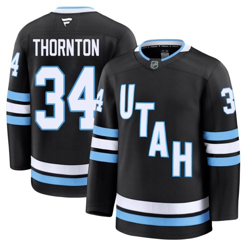 Anson Thornton Men's Fanatics Utah Mammoth Premium Black Home Jersey