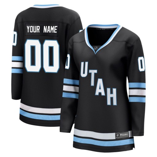 Custom Women's Fanatics Utah Mammoth Breakaway Black Custom Home Jersey