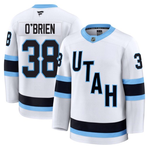 Liam O'Brien Men's Fanatics Utah Mammoth Premium White Away Jersey