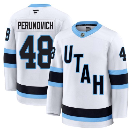 Scott Perunovich Men's Fanatics Utah Mammoth Premium White Away Jersey