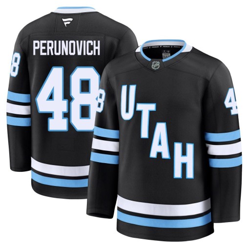 Scott Perunovich Men's Fanatics Utah Mammoth Premium Black Home Jersey