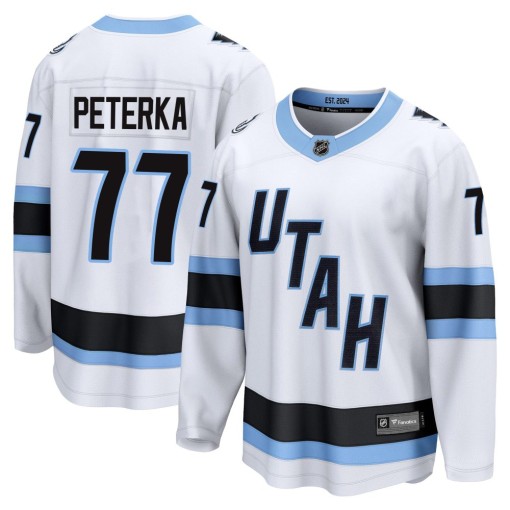 JJ Peterka Youth Fanatics Utah Mammoth Breakaway White Away Jersey