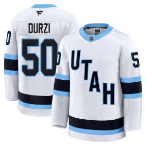 Sean Durzi Youth Fanatics Utah Mammoth Premium White Away Jersey