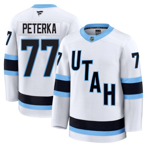 JJ Peterka Youth Fanatics Utah Mammoth Premium White Away Jersey